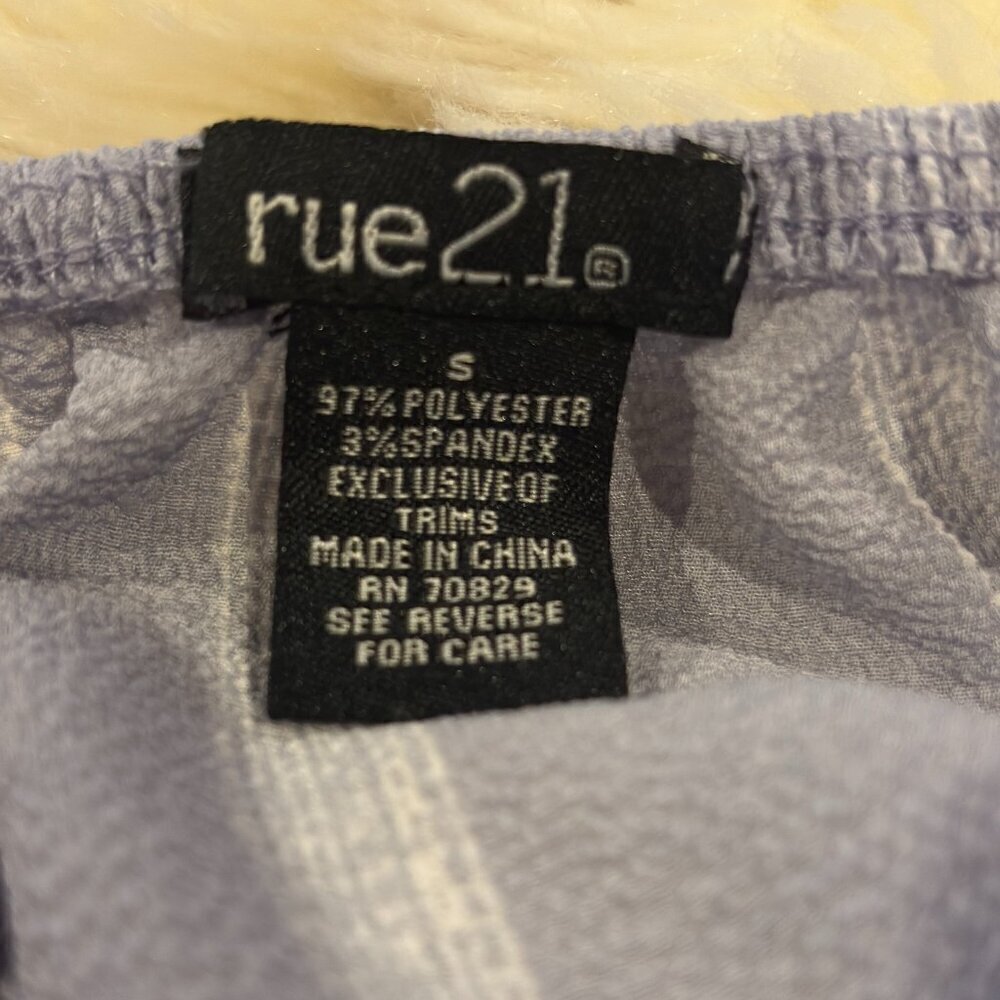 Rue 21 Light Blue Off Shoulder Romper | Long Sleeve Elastic Waist | Size S - Picture 7 of 7